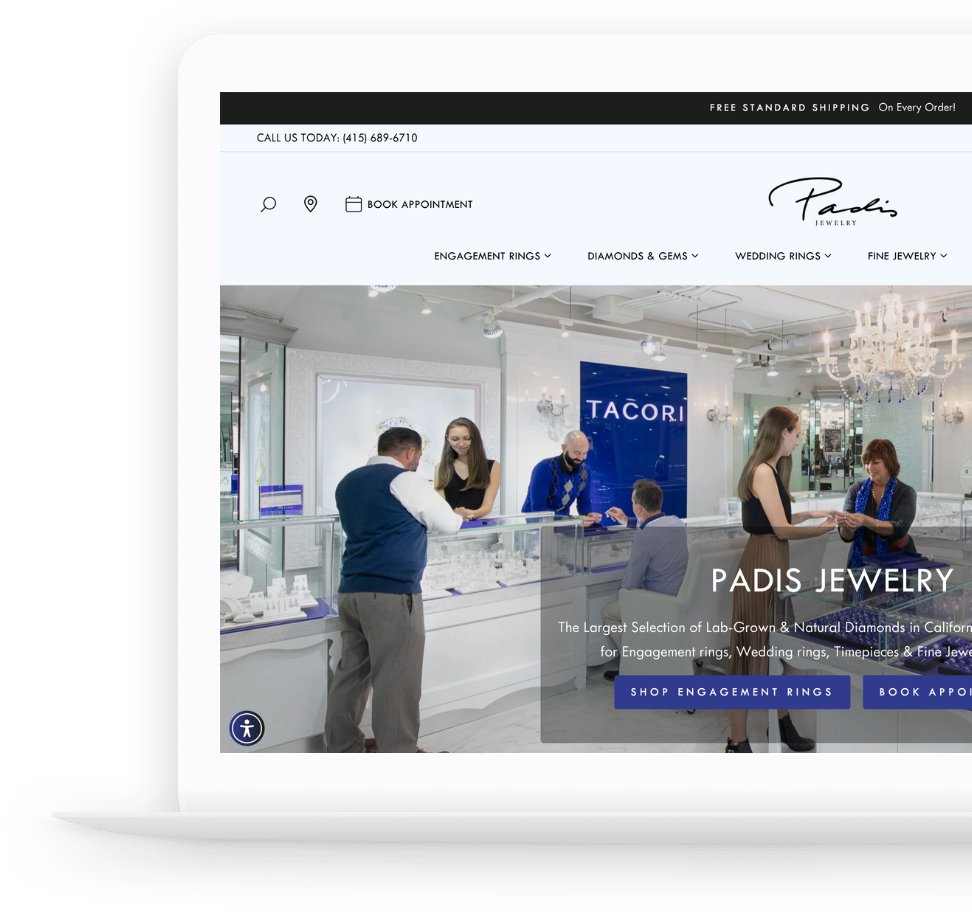 Padis Jewelry Website - Laptop Mockup